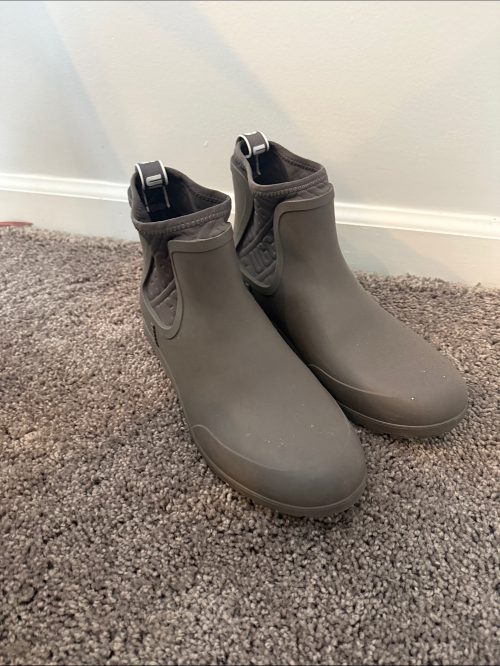 UGG Olive Green Chelsea Rain Ankle Boots